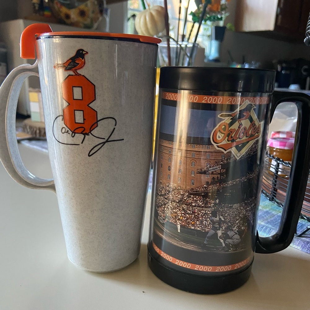 Collector baseball travel mug and tankard set
